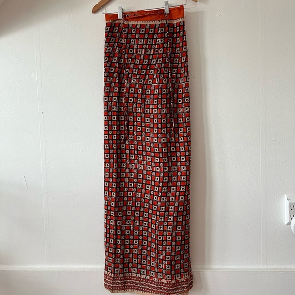 VTG skirt and tunic S/M Made in India wrap around 2 pc orange sarong coverup - Picture 11 of 16